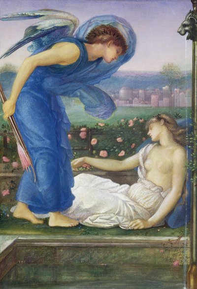 Cupido en Psyche door Edward Burne Jones